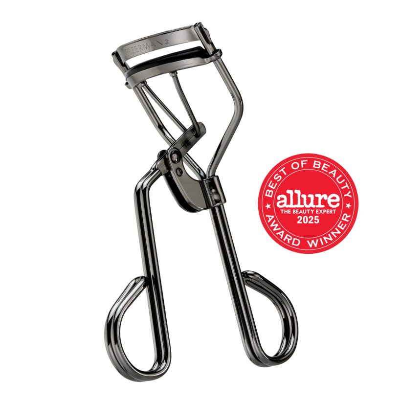 Tweezerman Pro Master Lash Curler in a dark metallic finish
